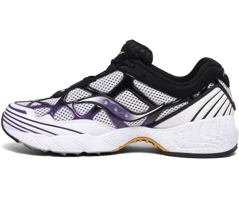 Saucony Grid Web Women's Originals White / Purple / Yellow | Canada 010PJJQ